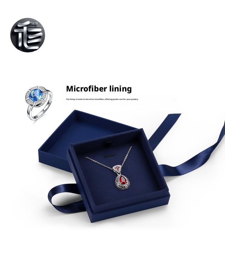 5pcs Navy Blue Jewelry Box, Ribbon Bow, Velvet Insert, Ring Bracelet Packaging