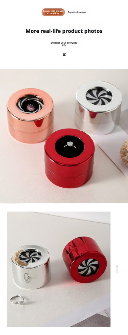 2PCS Plated plastic Ring Box, Unique Wedding Ring Case, Gift for Her