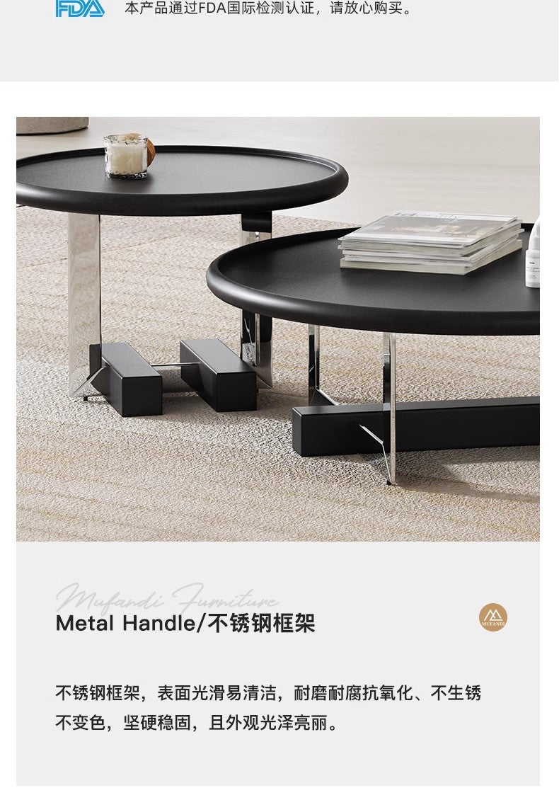 Living room home size round table Italian simple small apartment designer high and low combination tea table