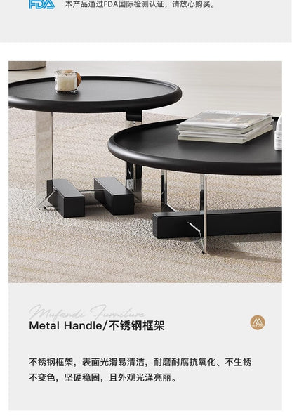 Living room home size round table Italian simple small apartment designer high and low combination tea table