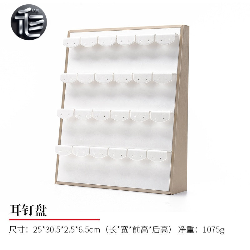 Inclined Jewelry Display Tray: Rings, Earrings, Necklaces, Pendants – Dual Position Stand