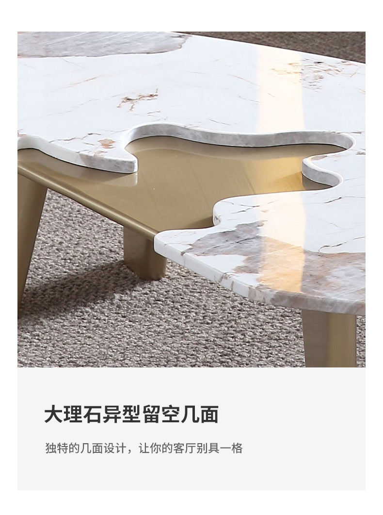 Italian minimalist solid wood coffee table Pandora marble creative home living room coffee table