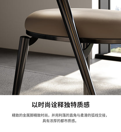Designer Italian leather dining chair