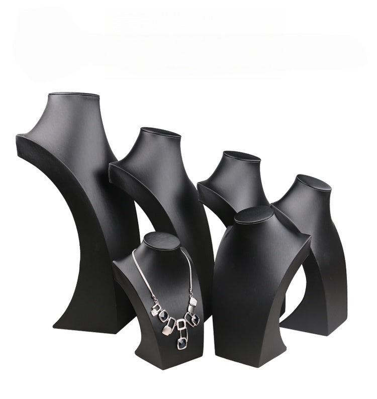Faux Leather Necklace Display Bust, Tabletop Jewelry Stand, Trade Show Display Set