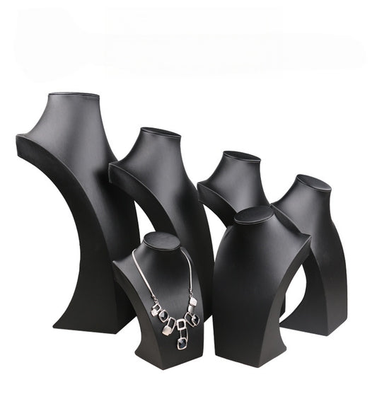 Faux Leather Necklace Display Bust, Tabletop Jewelry Stand, Trade Show Display Set