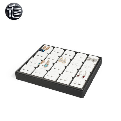 Stackable Plastic Jewelry Display Tray Organizer: 12 or 20 Slot Ring Stud Necklace Storage