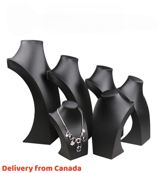 Faux Leather Necklace Display Bust, Tabletop Jewelry Stand, Trade Show Display Set