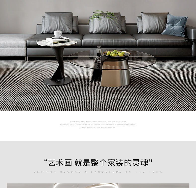 Modern light luxury landscape painting Fu Lu living room decoration painting simple atmosphere sofa background wall hanging painting triplet wall painting