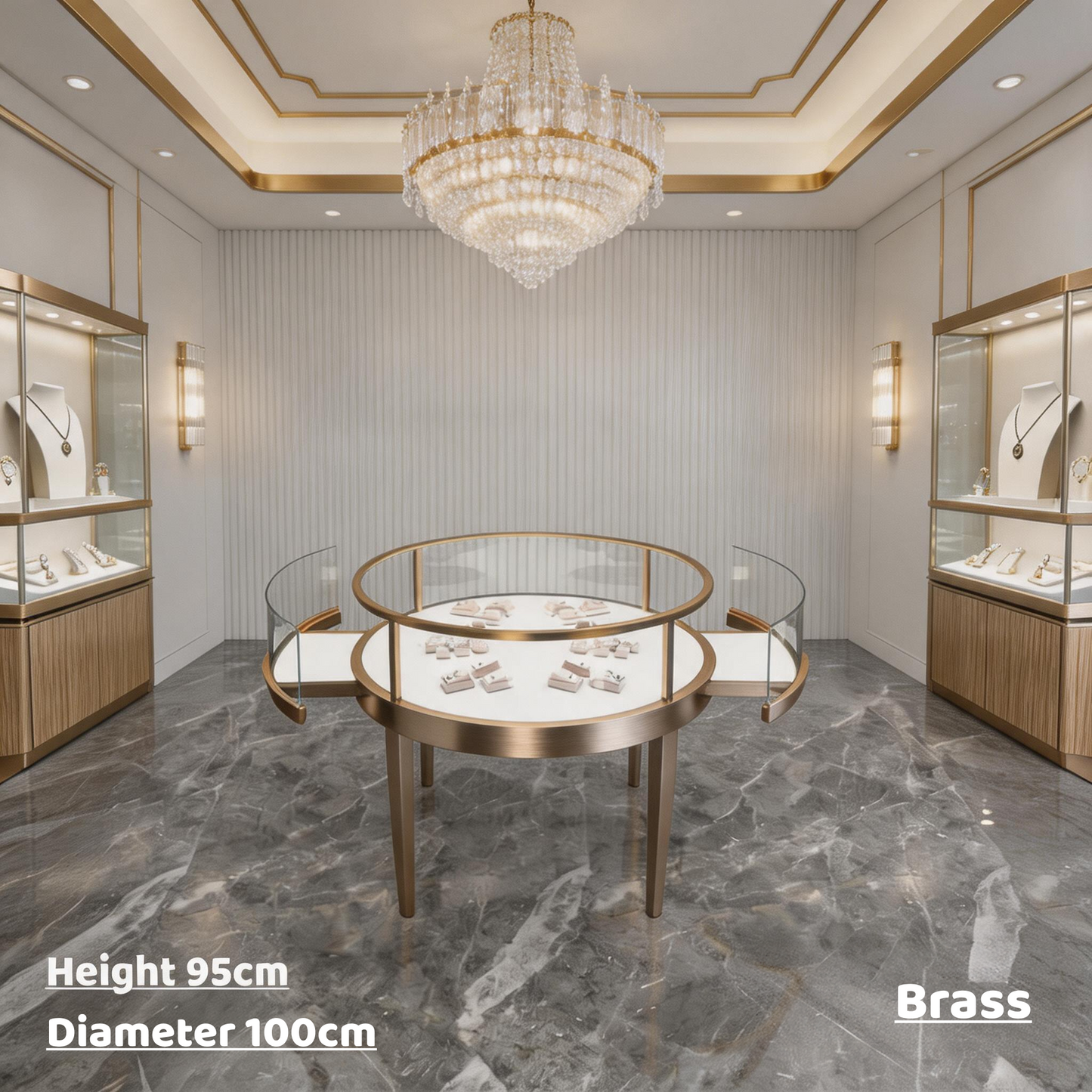 Stainless Steel Electroplated Jewelry Display Stand - Countertop Showcase Rack for Retail Stores Jewelry cabinet