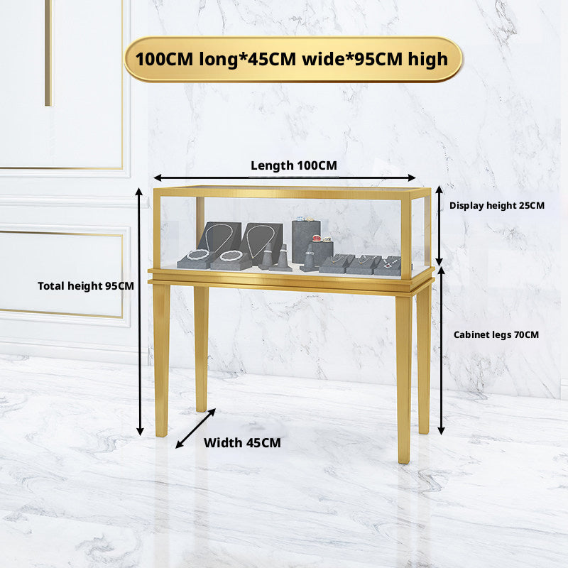Minimalist Countertop Jewelry Display - Stainless Steel Showcase Stand for Boutiques Jewelry cabinet