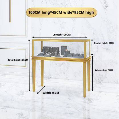 Minimalist Countertop Jewelry Display - Stainless Steel Showcase Stand for Boutiques Jewelry cabinet
