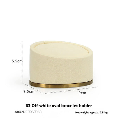 Beige Velvet Necklace Bust and Countertop Display Stands