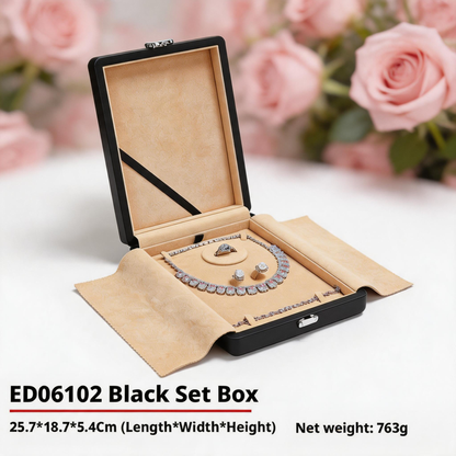 Wooden Double Door Jewelry Box, Large Capacity Storage Organizer for Earrings Bracelets