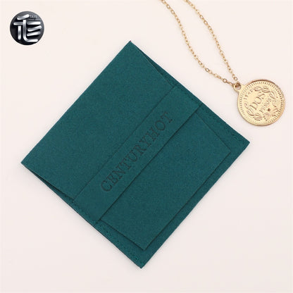 5PCS Green Suede Jewelry Pouch, Soft Faux Microfiber Bag, Travel Drawstring Pouch