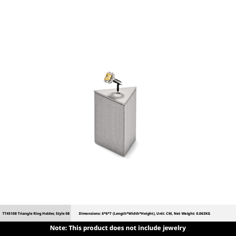 Gray Suede Ring Display Stand with Multi-Level Steps for Vendors