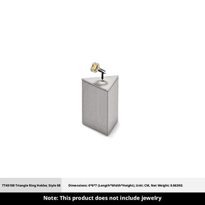 Gray Suede Ring Display Stand with Multi-Level Steps for Vendors