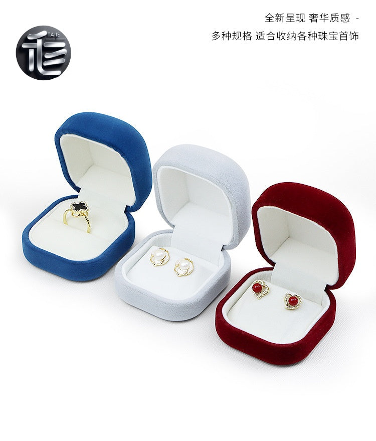 Engagement Ring Box Velvet – Wedding Ring Holder for Proposal, Luxury Heart-Shaped Jewelry Gift Box,Custom Jewelry Box for Small Business