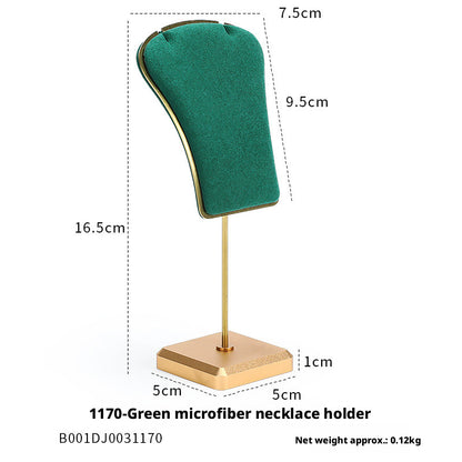 Metal & Suede Jewelry Display Stand Set for Retail Store Countertop