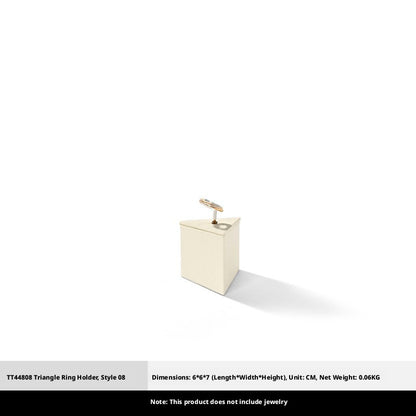 Beige Suede Ring Display Stand with Multi-Level Steps for Vendors
