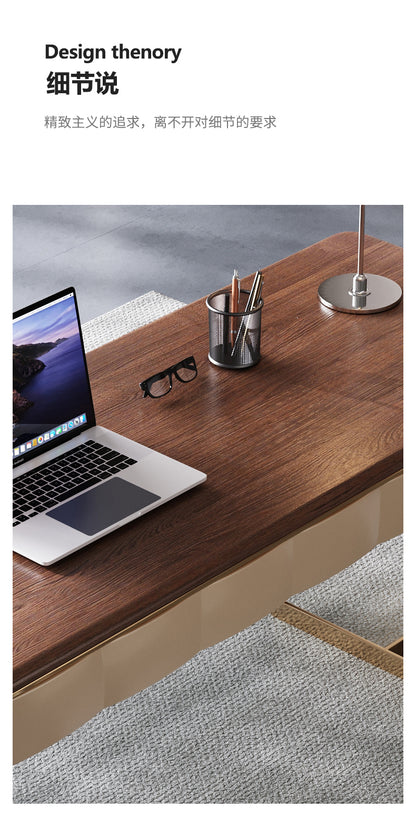 Italian minimalist solid wood desk simple modern northern Europe light luxury high-end study desk designer computer desk