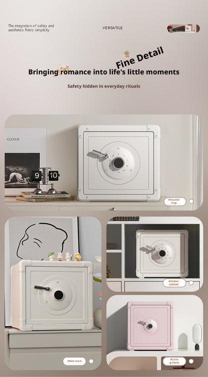 Retro Modern Jewelry Safe, A10-Grade Steel Security Box, Mechanical Dial Lock