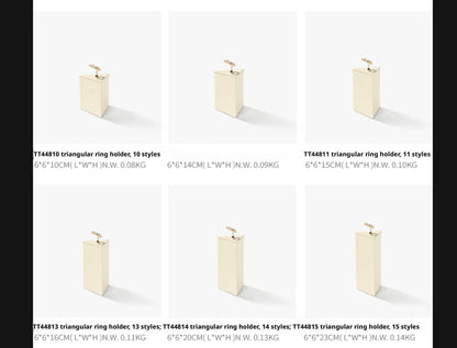 Beige Suede Ring Display Stand with Multi-Level Steps for Vendors