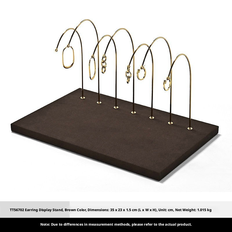Black Metal Earring Display Stand with Curved Arms for Vendors
