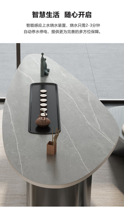 Modern high-end light luxury tea table villa luxury tea table Office reception room advanced sense kung fu tea table