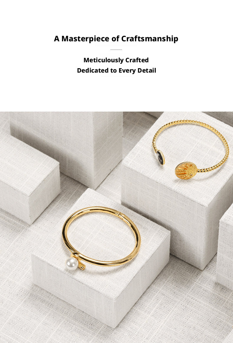 White Linen Jewelry Display Set with Multi-Level Risers for Vendors