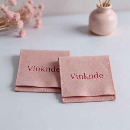 50PCS Soft Suede Drawstring Pouches with Custom Logo, Jewelry Storage Bags, Anti-Scratch Gift Packaging