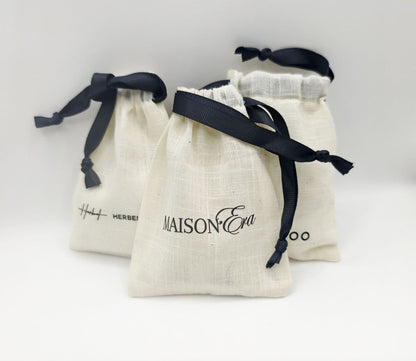 100PCS Custom Logo Cotton Jewelry Pouches, Personalized Drawstring Gift Bags