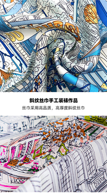 Love horse silk scarf hanging painting transparent frame acrylic mounted modern light luxury high sense of home decorative painting porch
