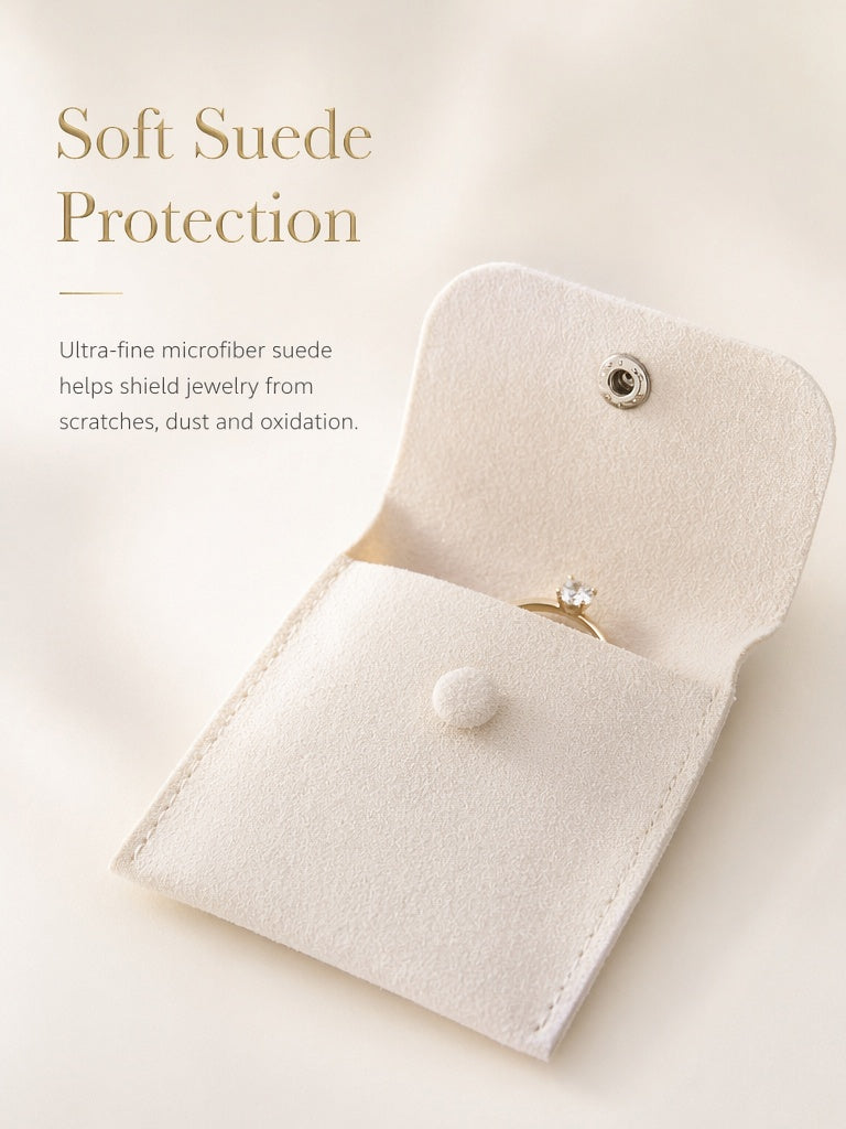 50pcs Custom Suede Jewelry Pouches, Personalized Logo Drawstring Bags, Soft Touch Gifts