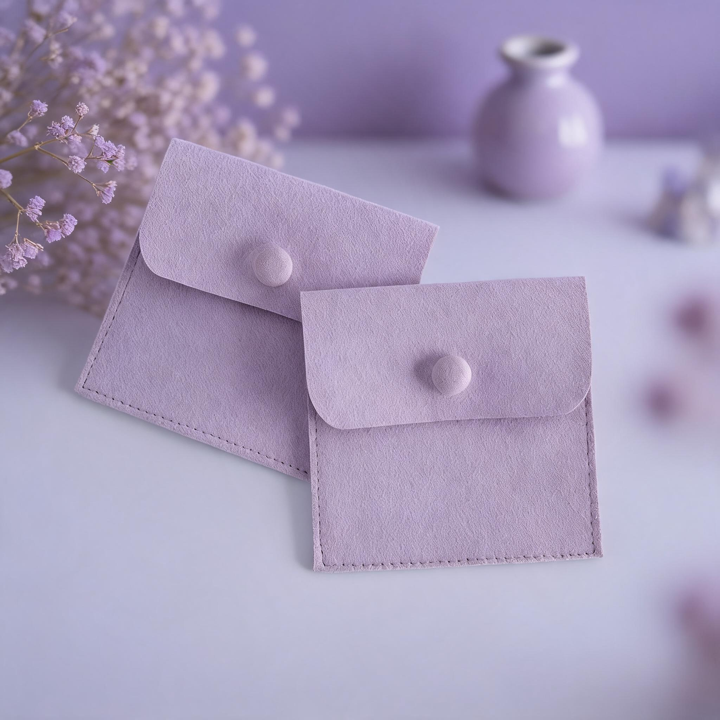 50pcs Custom Suede Jewelry Pouches, Personalized Logo Drawstring Bags, Soft Touch Gifts