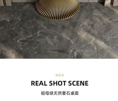 Light luxury entrance porch table against the wall at the end of the corridor decorative cabinet stainless steel end view terrace villa high-end entrance terrace