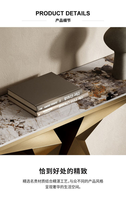 Light luxury porch desk Villa hotel entrance to the door against the wall end of the scene table design master long table several Italian porch table