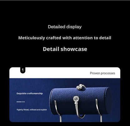 Navy Blue Velvet Jewelry Display Set with Metal Stands for Vendors