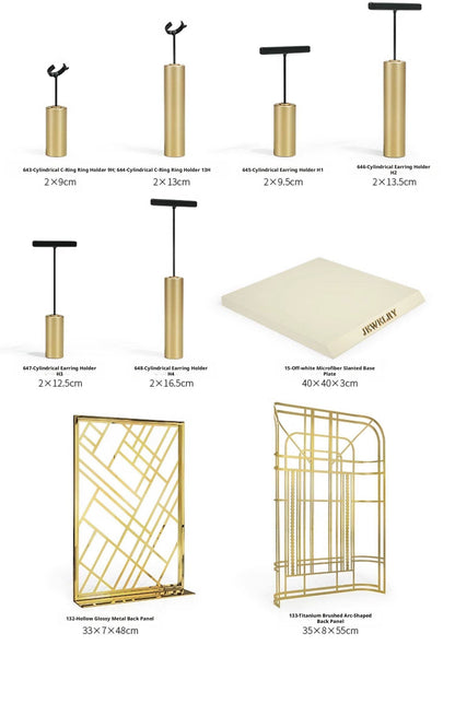 Modern Metal Suede Jewelry Organizer and Showcase Stand