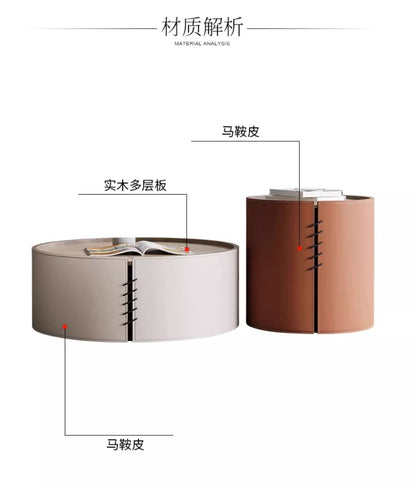 Lanka Italian rock plate size round coffee table combination of small living room home advanced sense simple tea table side table