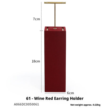 Elegant Metal Velvet Jewelry Organizer Display Props for Countertop