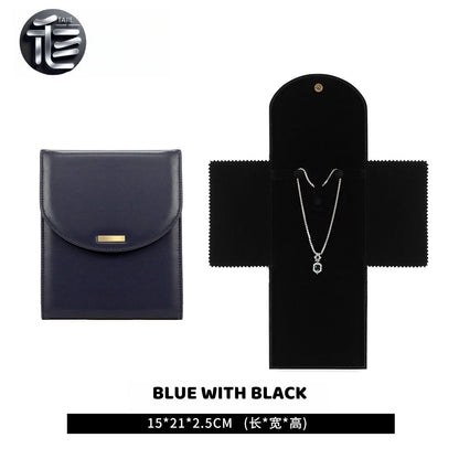 Jewelry travel case,Leather jewelry organizer,Suede jewelry roll,Necklace holder for suitcase