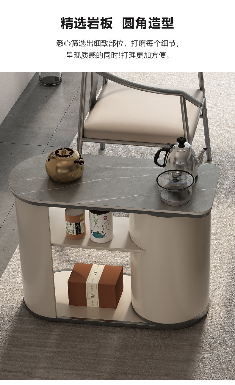 Modern high-end light luxury tea table villa luxury tea table Office reception room advanced sense kung fu tea table