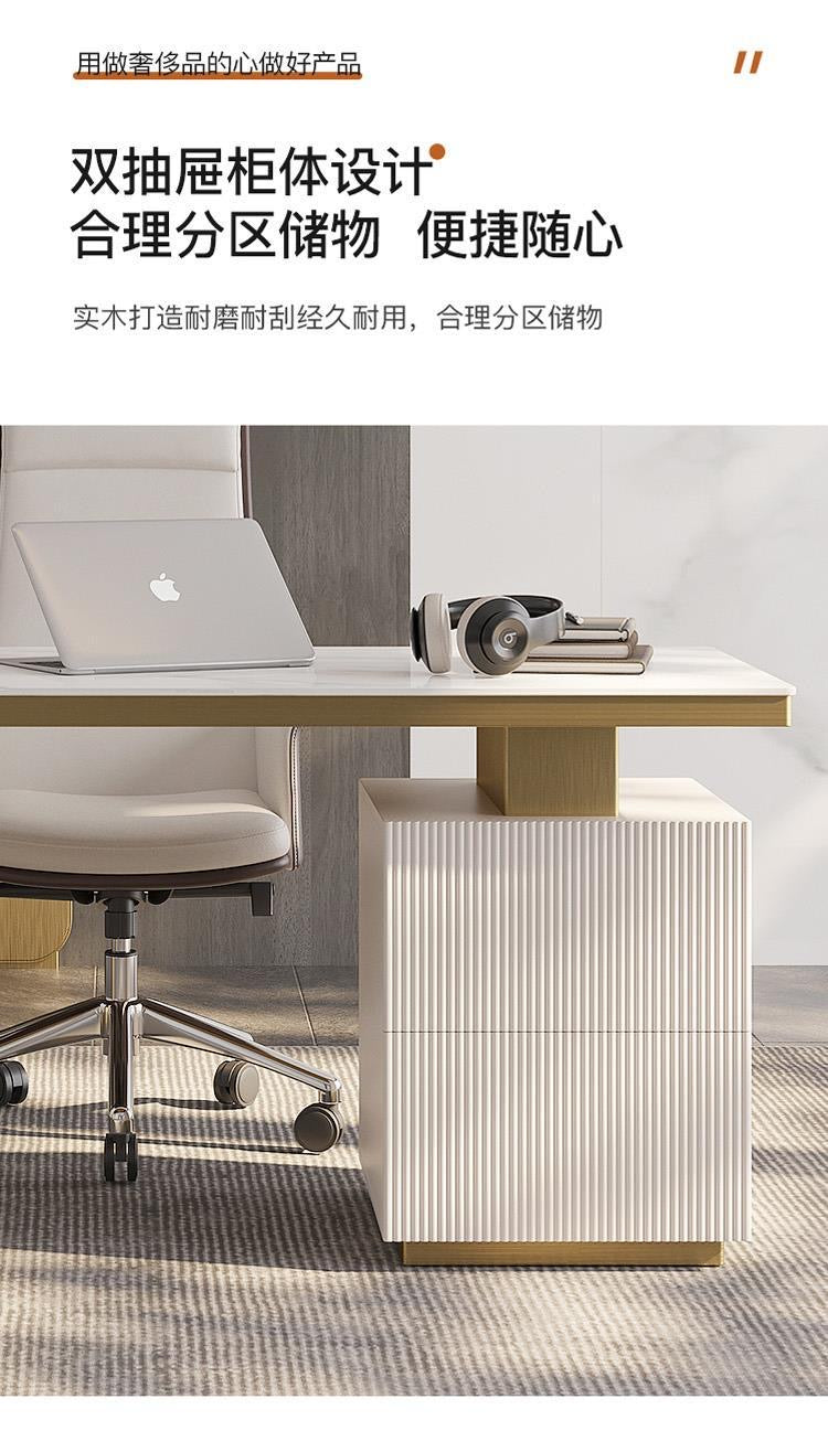 Light luxury desk Italian minimalist Nordic study desk modern simple office computer writing desk bookcase