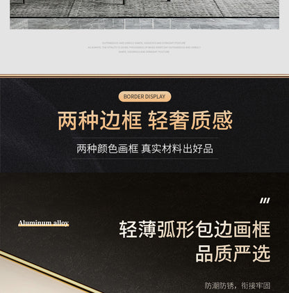 Modern light luxury landscape painting Fu Lu living room decoration painting simple atmosphere sofa background wall hanging painting triplet wall painting