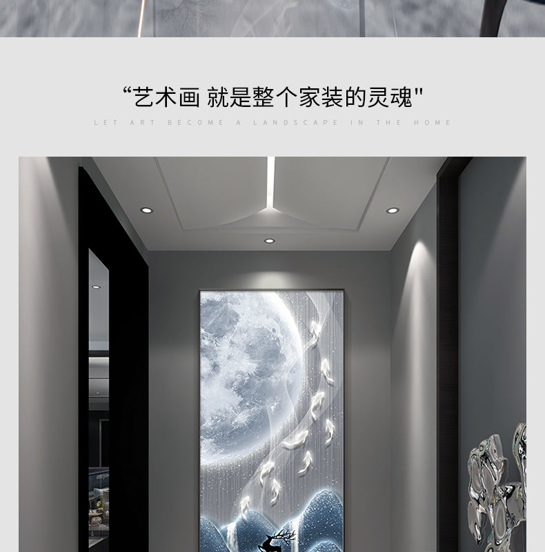 Xi on the branches of the living room TV background wall decorative painting Chinese knot into the household is opposite the door Wangyun Chinese corner hanging painting
