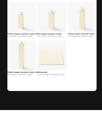 Beige Suede Ring Display Stand with Multi-Level Steps for Vendors