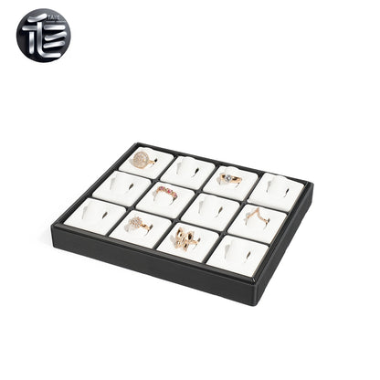 Stackable Plastic Jewelry Display Tray Organizer: 12 or 20 Slot Ring Stud Necklace Storage