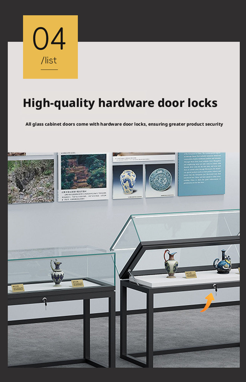 Lockable Display Case for Jewelry Store Glass Top Showcase
