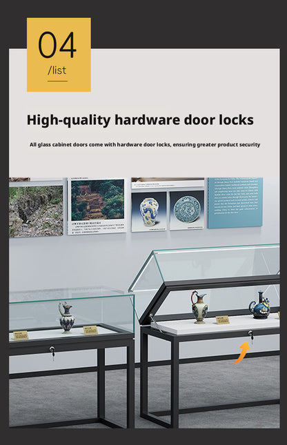 Lockable Display Case for Jewelry Store Glass Top Showcase