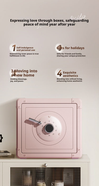 Retro Modern Jewelry Safe, A10-Grade Steel Security Box, Mechanical Dial Lock